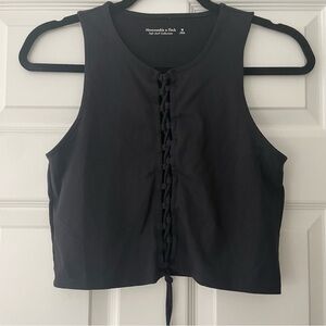 Abercrombie & Fitch Black Lace-Up Tank Top